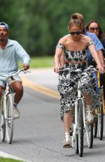 JENNIFER LOPEZ Enjoying a Bike Ride with Friends in The Hamptons 07/23/2024
