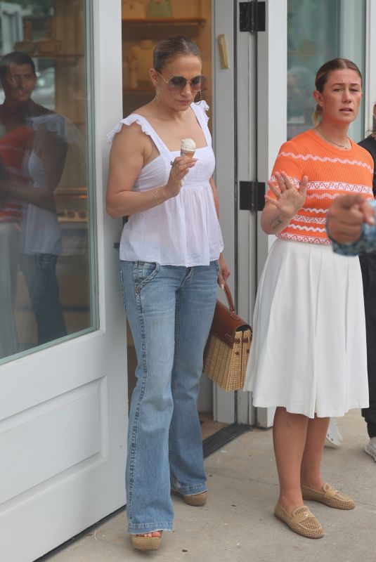 JENNIFER LOPEZ Out for Ice Cream in The Hamptons in New York 07/13/2024