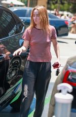 KAITLYN DEVER Charges EV at Sportsman Lodge in Studio City 07/02/2024