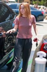 KAITLYN DEVER Charges EV at Sportsman Lodge in Studio City 07/02/2024
