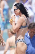 KATY PERRY in Bikini and Orlando Bloom at Club 55 in St-Tropez 07/15/2024