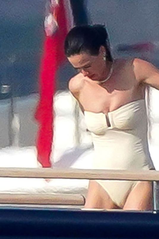 KATY PERRY in Swimsuit at a Yacht in Saint-tropez 07/15/2024