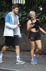 KAZ CROSSLEY Out with a Mystery Man for a Dog Walk in Manchester 07/17/2024