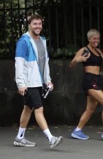 KAZ CROSSLEY Out with a Mystery Man for a Dog Walk in Manchester 07/17/2024