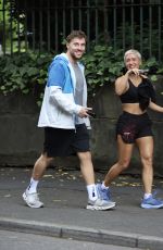 KAZ CROSSLEY Out with a Mystery Man for a Dog Walk in Manchester 07/17/2024