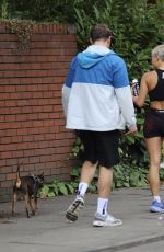 KAZ CROSSLEY Out with a Mystery Man for a Dog Walk in Manchester 07/17/2024