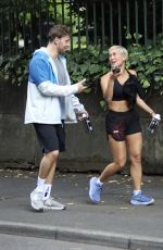 KAZ CROSSLEY Out with a Mystery Man for a Dog Walk in Manchester 07/17/2024