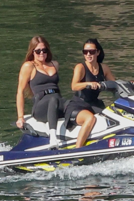 KIM and KHLOE KARDASHIAN at a Jet Ski Ride at Lake Coeur d’Alene in Idaho 07/03/2024