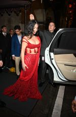 KIM KARDASHIAN in a Red Dress Arrives at Anant Ambani