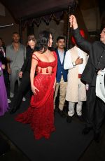 KIM KARDASHIAN in a Red Dress Arrives at Anant Ambani