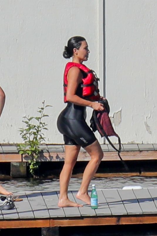 KIM KARDASHIAN Rides an eFoil at Lake Coeur d’Alene in Idaho 07/03/2024