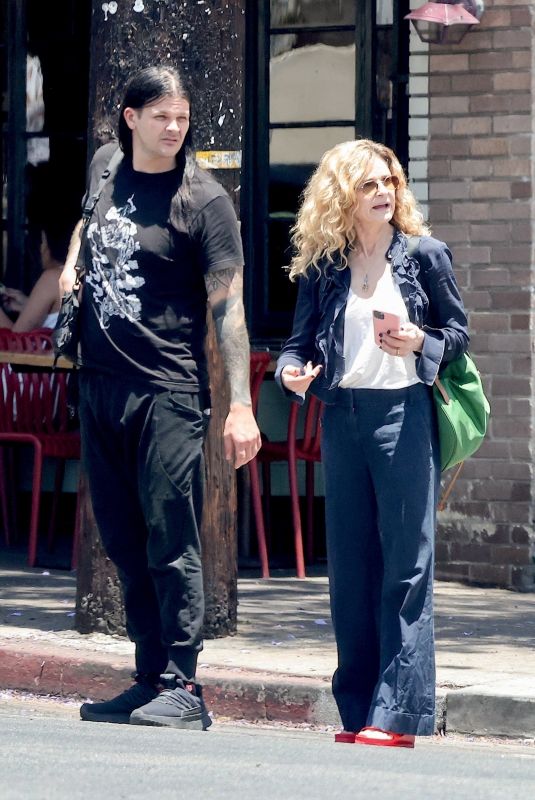 KYRA SEDGWICK and Travis Bacon Out for Lunch in Los Angeles 07/05/2024