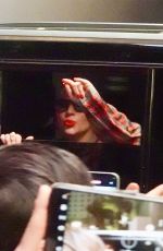 LADY GAGA Greeting Her Fans from Her Car in Las Vegas 07/06/2024
