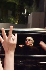 LADY GAGA Greeting Her Fans from Her Car in Las Vegas 07/06/2024
