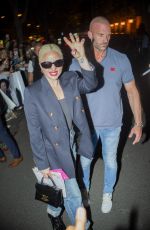 LADY GAGA Leaves a Restaurant and Returns to Her Hotel in Paris 07/24/2024
