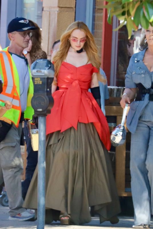 LINDSAY LOHAN and JAMIE LEE CURTIS on the Set of Freaky Friday 2 in Hollywood 07/18/2024