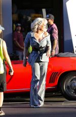 LINDSAY LOHAN and JAMIE LEE CURTIS on the Set of Freaky Friday in Los Angeles 07/19/2024
