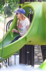 LINDSAY LOHAN Out at Coldwater Park in Beverly Hills 07/05/2024