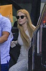 LINDSAY LOHAN Taking a Break on the Set of Freaky Friday in Los Angeles 07/15/2024