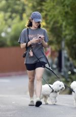 LUCY HALE Out Walking Her Dogs in Studio City 07/11/2024