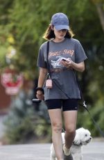 LUCY HALE Out Walking Her Dogs in Studio City 07/11/2024