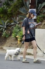 LUCY HALE Out Walking Her Dogs in Studio City 07/11/2024
