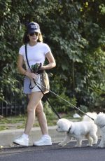 LUCY HALE Out Walking Her Dogs in Studio City 07/15/2024