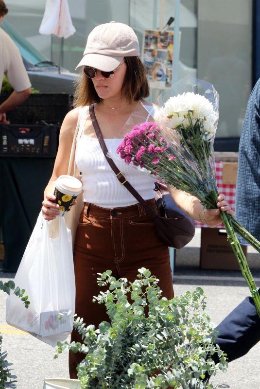 LUCY HALE Shopping at a Farmer