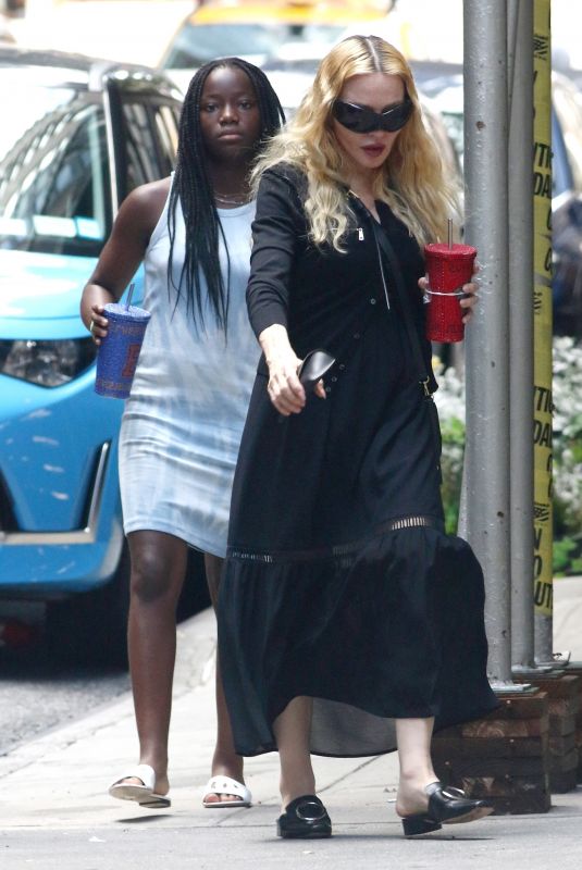 MADONNA and Her Daughter Mercy James Out for Coffee in New York 07/13/2024