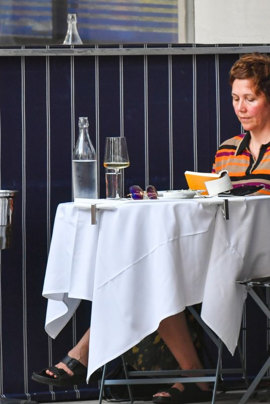 MAGGIE GYLLENHAAL Enjoys a Meal Al Fresco in New York 07/15/2024