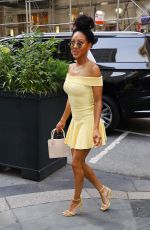 MEAGAN GOOD Arrives at Today Show to Promote Divorced in the Black in New York 07/09/2024