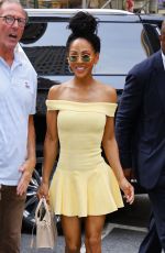 MEAGAN GOOD Arrives at Today Show to Promote Divorced in the Black in New York 07/09/2024