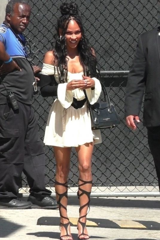 MEAGAN WOOD Arrives at Jimmy Kimmel Live! in Los Angeles 07/15/2024