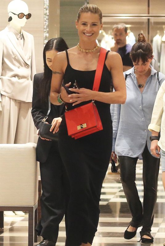 MICHELLE HUNZIKER Out Shopping at Armani in via Sant