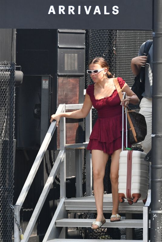 MILLIE BOBBY BOWN at a Heliport in Manhattan 07/28/2024