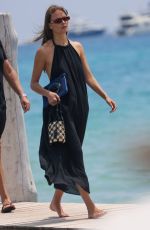 NATASHA POLY Arrives at Club 55 Beach in Saint-Tropez 07/17/2024