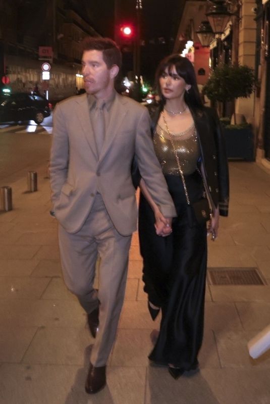 NINA DOBREV and Shaun White Leaves Costes in Paris 07/25/2024