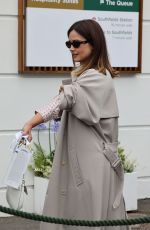 Pregnant JENNA COLEMAN Arrives at Wimbledon Tennis Championships in London 07/13/2024
