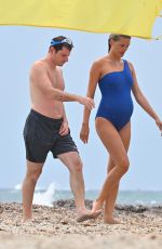 Pregnant MADIOSN HEADRICK in Swimsuit and Joe Nahmad on the Beach in St Tropez 07/21/2024
