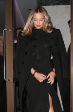 Pregnant MARGOT ROBBIE Leaves Roof Gardens in London 07/11/2024 