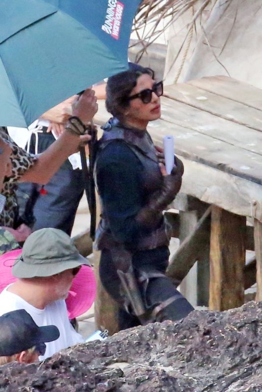 PRIYANKA CHOPRA on the Set of The Bluff on the Beach on Gold Coast 07/27/2024