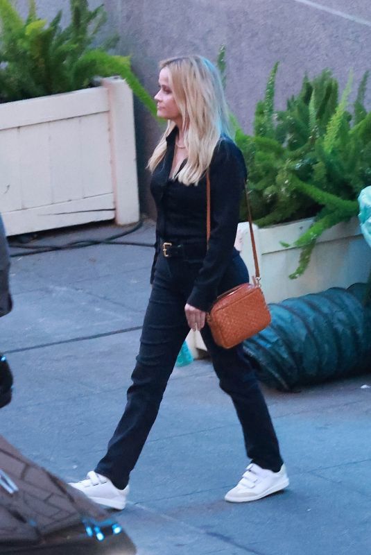 REESE WITHERSPOON on the Set of New Season of The Morning Show in Los Angeles 07/16/2024
