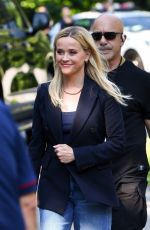 REESE WITHERSPOON on the Set of The Morning Show in New York 07/30/2024