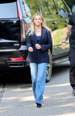 REESE WITHERSPOON on the Set of The Morning Show in New York 07/30/2024