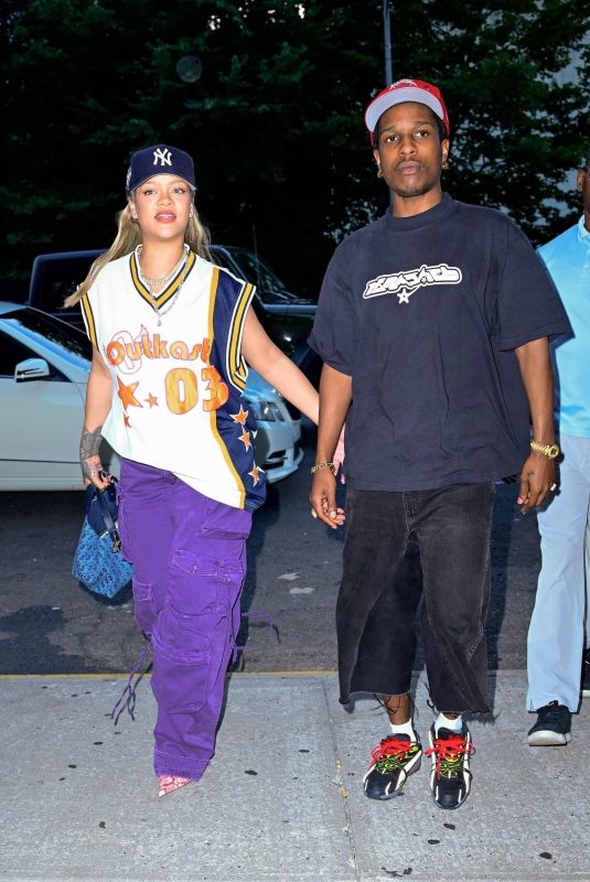RIHANNA and ASAP Rocky Night Out at Aloft Hotel in New York 07/13/2024