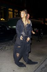 RIHANNA in Double Denim at a Photoshoot with ASAP Rocky at Mercer Hotel in New York 07/20/2024