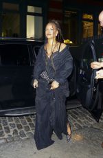 RIHANNA in Double Denim at a Photoshoot with ASAP Rocky at Mercer Hotel in New York 07/20/2024