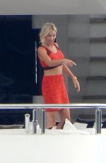 ROXY JACENKO and Oliver Curtis at a Family Break at a Yacht in Portofino 07/13/2024