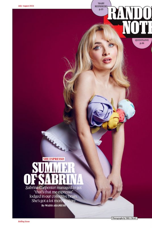 SABRINA CARPENTER in Rolling Stone, June-August 2024