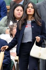 SALMA HAYEK at Wimbledon Tennis Championships in London 07/07/2024